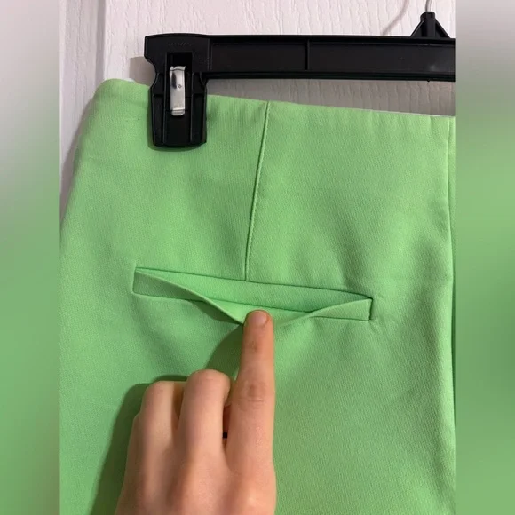 Zara Mini Green Cotton Blend Side Zipper Closure Spring Summer Skort Size XS - Picture 5 of 8